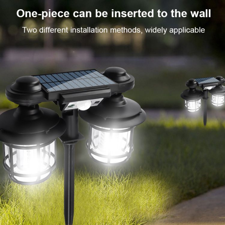 Nueva lámpara de pared solar impermeable al aire libre de doble propósito