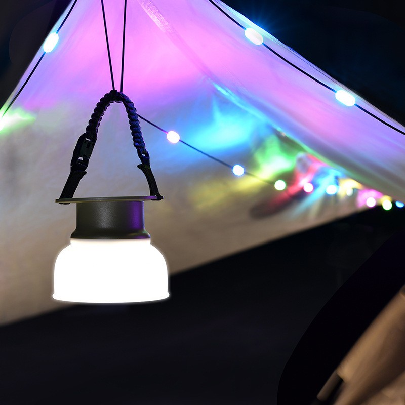 Linterna portátil colorida para acampar Solar impermeable al aire libre luz nocturna plegable