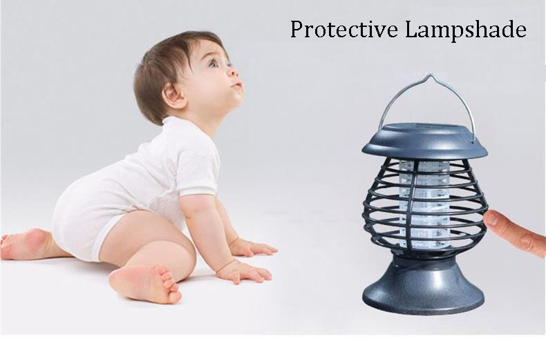 Lanterne solaire ronde anti-moustique, étanche, automatique, sans rayonnement, pour l'extérieur