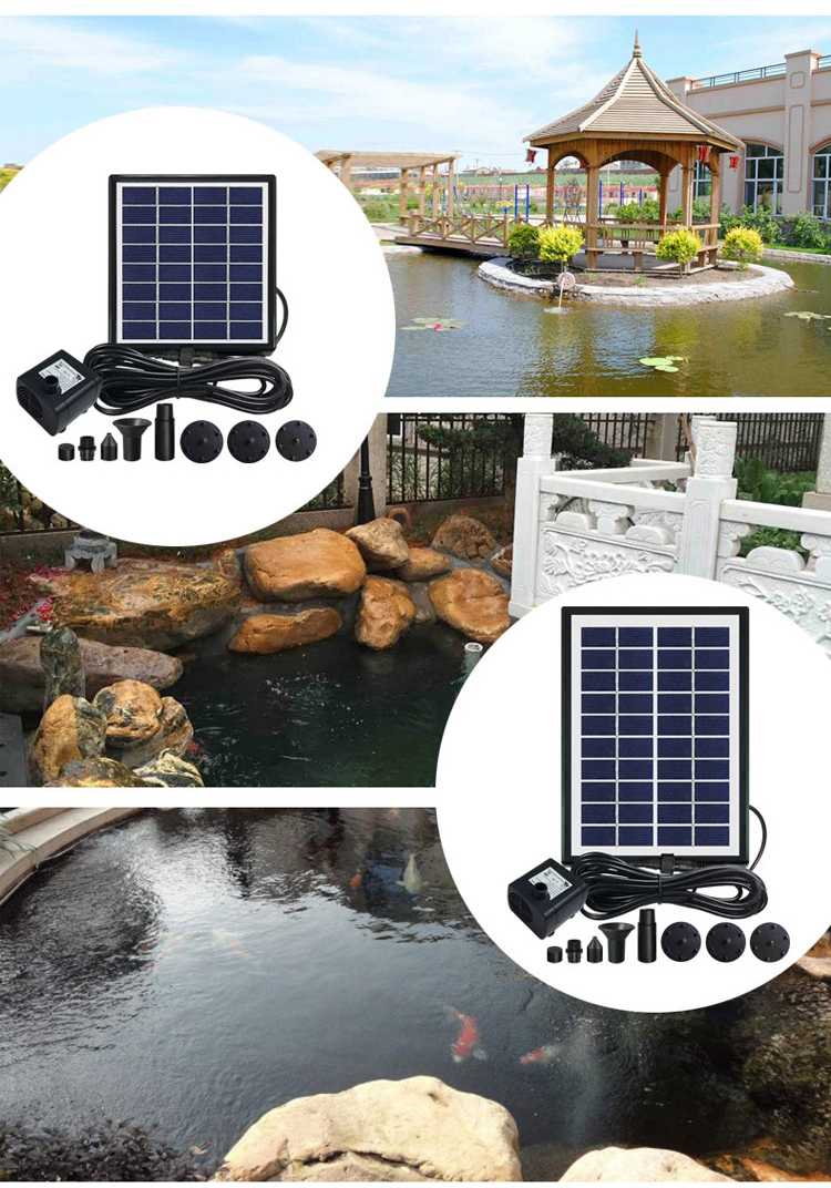 Outdoor Polycrystalline Silicon Solar Powered Cell Submersible Pump 2W Water Fountain
