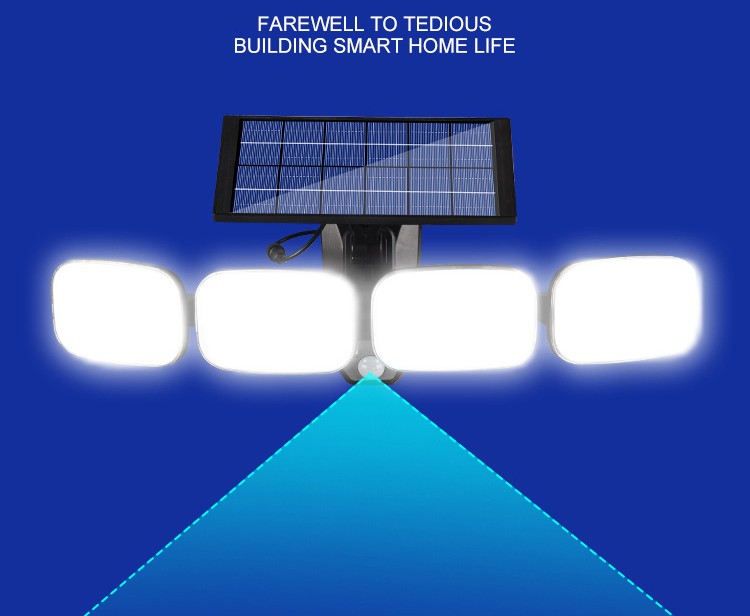 Luces montadas en la pared solares de alto brillo 200led del sensor de movimiento remoto impermeable al aire libre