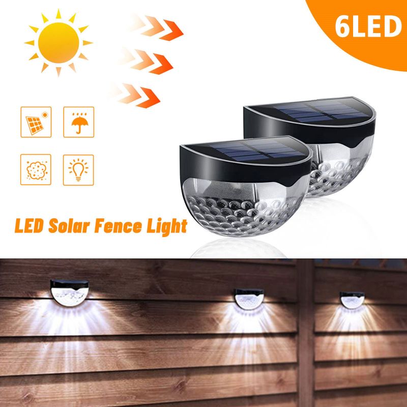 Outdoor Waterproof 6 LED Solar Powered Fence Stair Step Lights