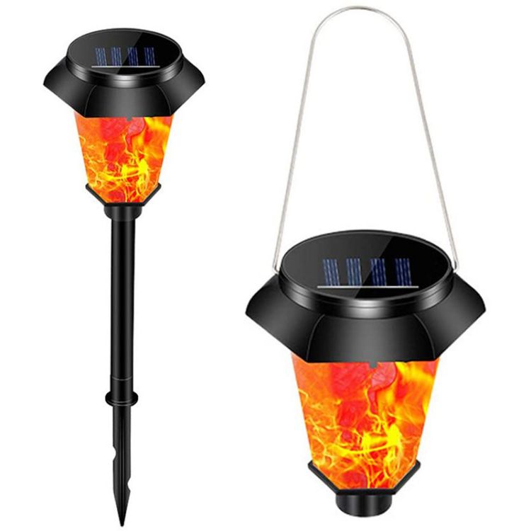 Waterproof Led Solar Flame Two-in-one Hexagonal Palace Lawn Light