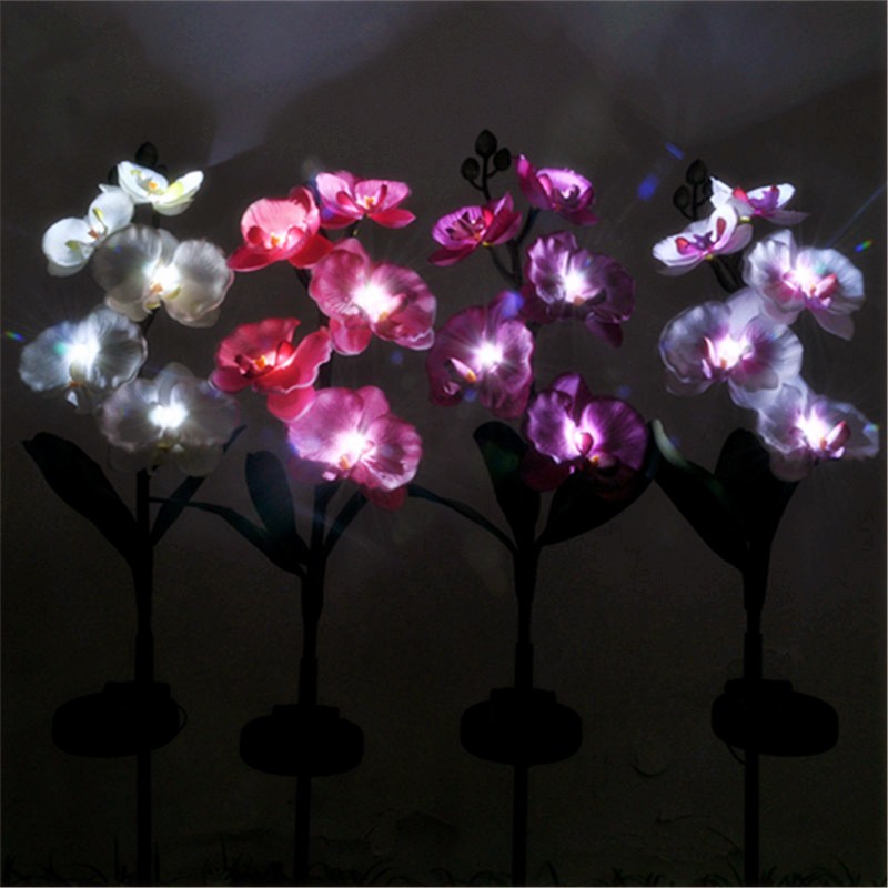 5 Led Butterfly Orchid Flower Solar Lawn Floor Light