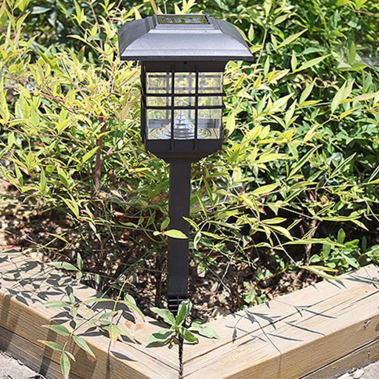 Jardin imperméable tout en un lampe frontale solaire à double fonction pour poteau de pelouse