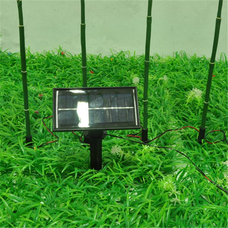 Luz solar de gramado de bambu para pátio externo de 10 leds