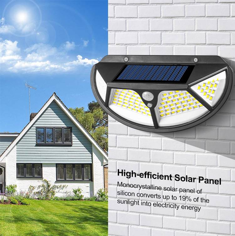 Applique murale solaire extérieure étanche IP65 102 LED
