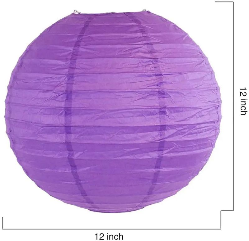Indoor Outdoor Vary Sizes Party Wedding Round Hanging Chinese Purple Paper Lantern Kits