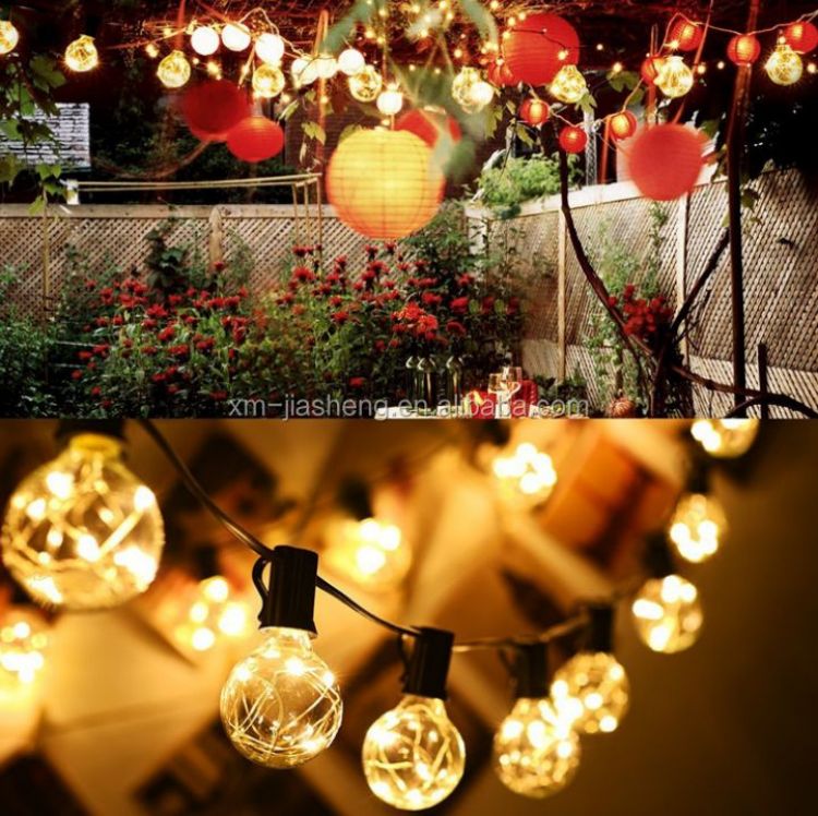 Outdoor Waterproof DC Adapter 5 LED Rgb Copper Wire G40 Bulb String Light