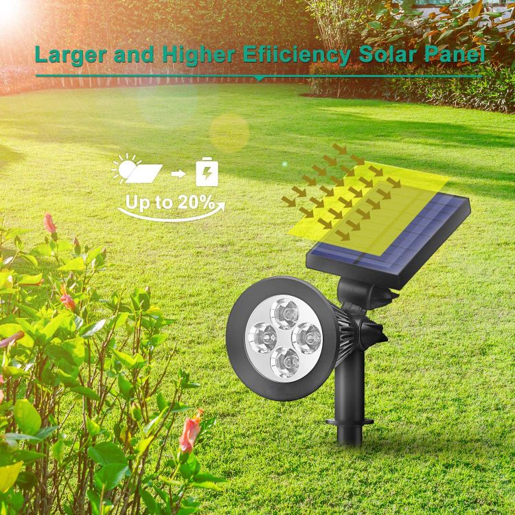 Le projecteur solaire étanche allume les lumières de pelouse et de cour
