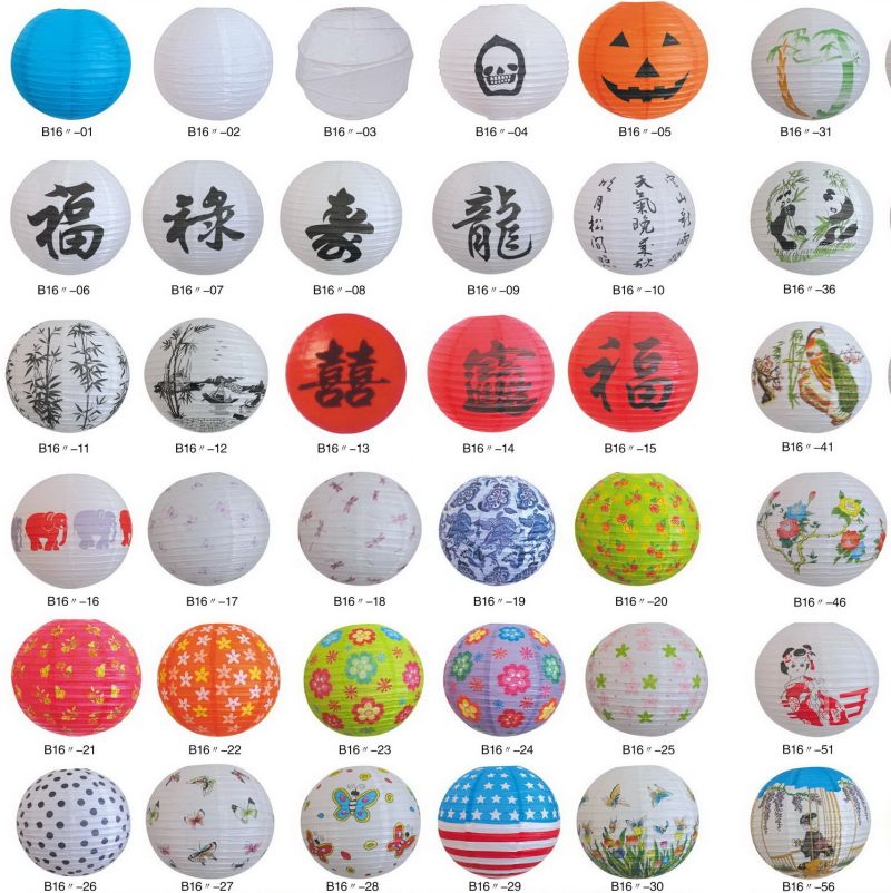 Various Size Colors and Customized Wedding Paper Flower Round Paper Lantern