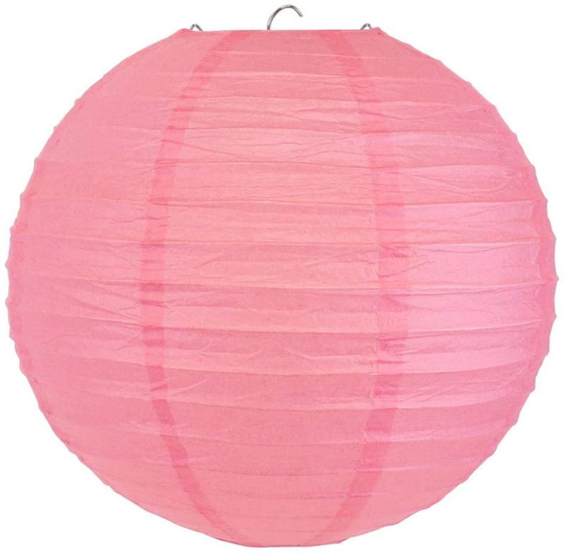 Indoor Outdoor Vary Sizes Party Wedding Round Hanging Chinese Hot Pink Paper Lantern