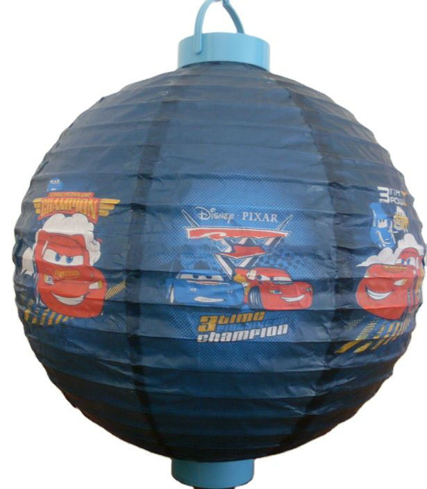 Battery Operated Decoration Hanging Customized Printed LED Round Paper Lantern
