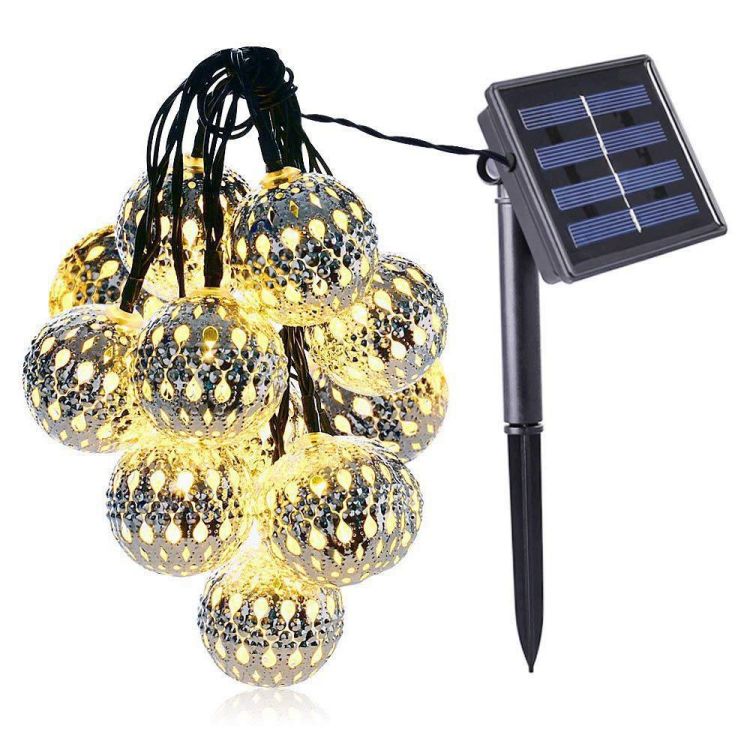 Ao ar livre à prova d'água 20 luzes LED Solar Marrocos Ball Fairy String Light