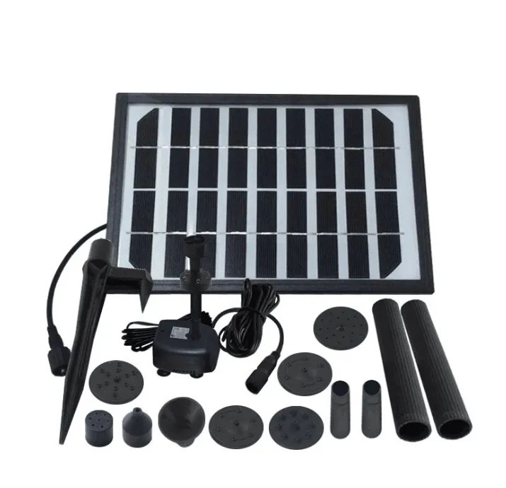 Outdoor Waterproof 5W Battery 5 LED Solar Powered Water Fountain