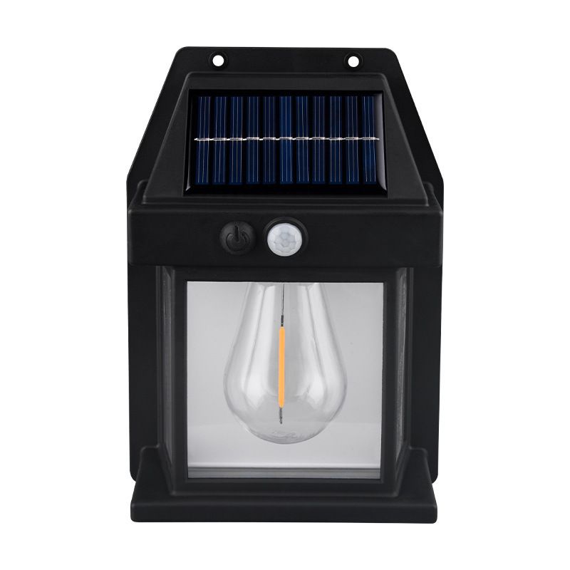Lámpara de pared solar con bombilla LED E27 Edison impermeable para exteriores