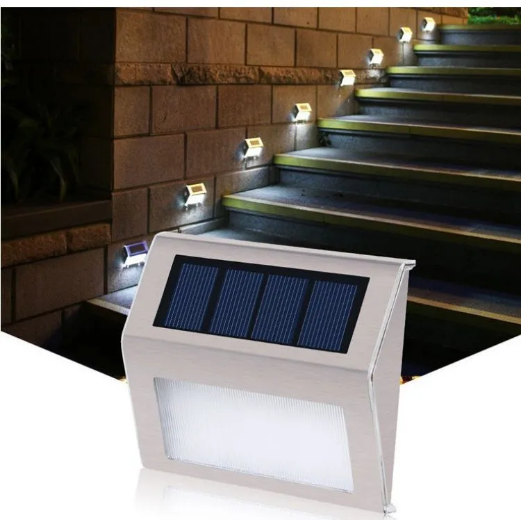 Luces solares de acero inoxidable impermeables 3led