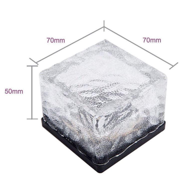 Waterproof Led Seven Color Square Crystal Solar Ice Brick Lawn Light