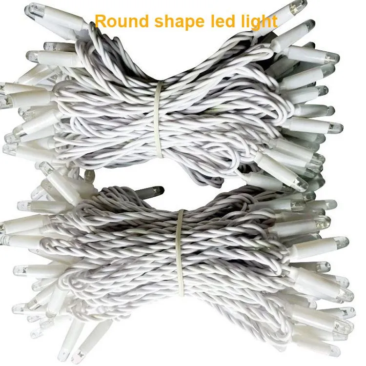 Outdoor Waterproof Freezing-proof Anti-high Temperture 100led 10m Black White Christmas Rubber String Light