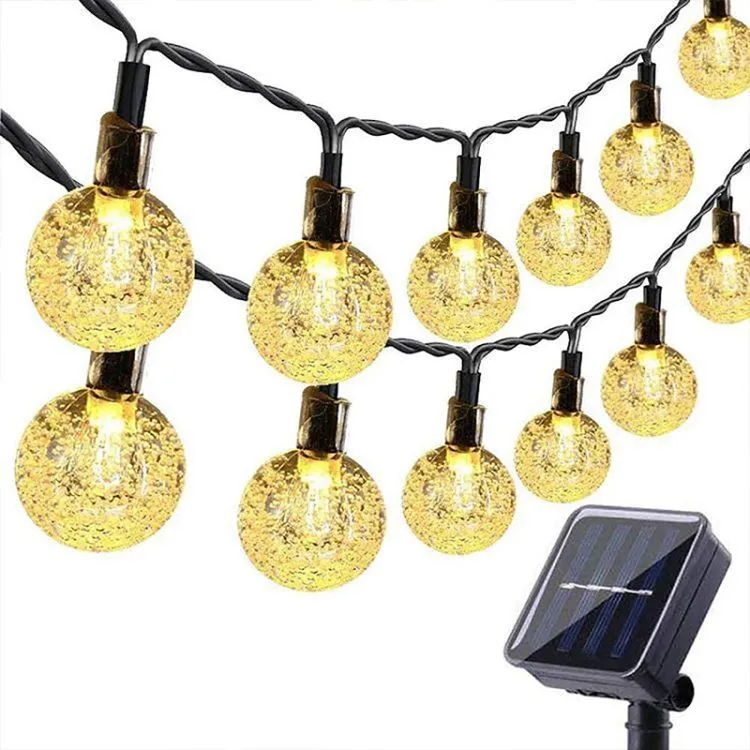 Luz solar impermeable al aire libre de la secuencia de la Navidad de la bola de la burbuja de la longitud de las luces IP65 30 de los 6.5m