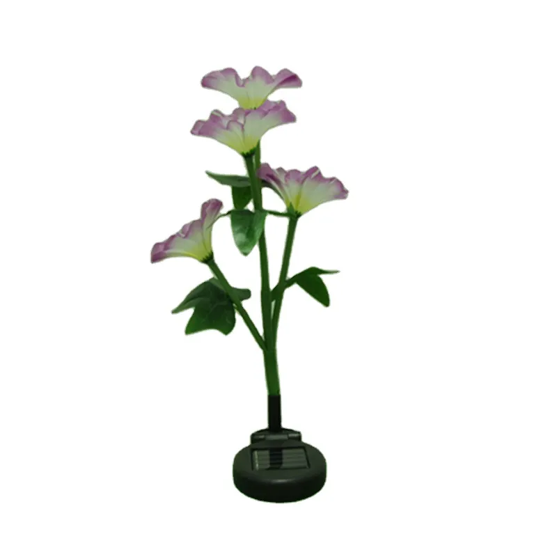 Decoração ao ar livre Morning Glory Flower Garden Solar Stick Light