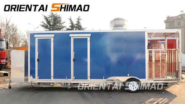 Oriental shimao-square food trailer with pizza oven