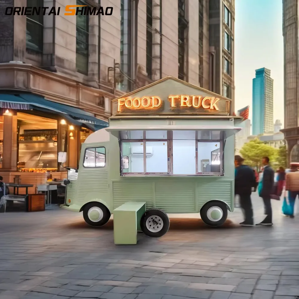 Fresh debut: light green pizza food truck leads new mobile catering trend