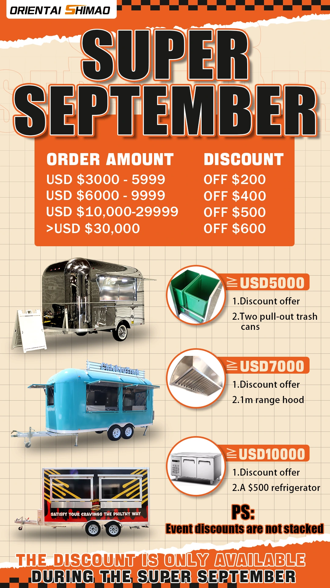 Limited-time discount on food trailers