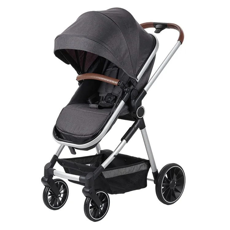2021 Fashion Baby Stroller Luxury Leather Baby Stroller Hot Selling 3 in 1 or 2 in 1 Baby Car
