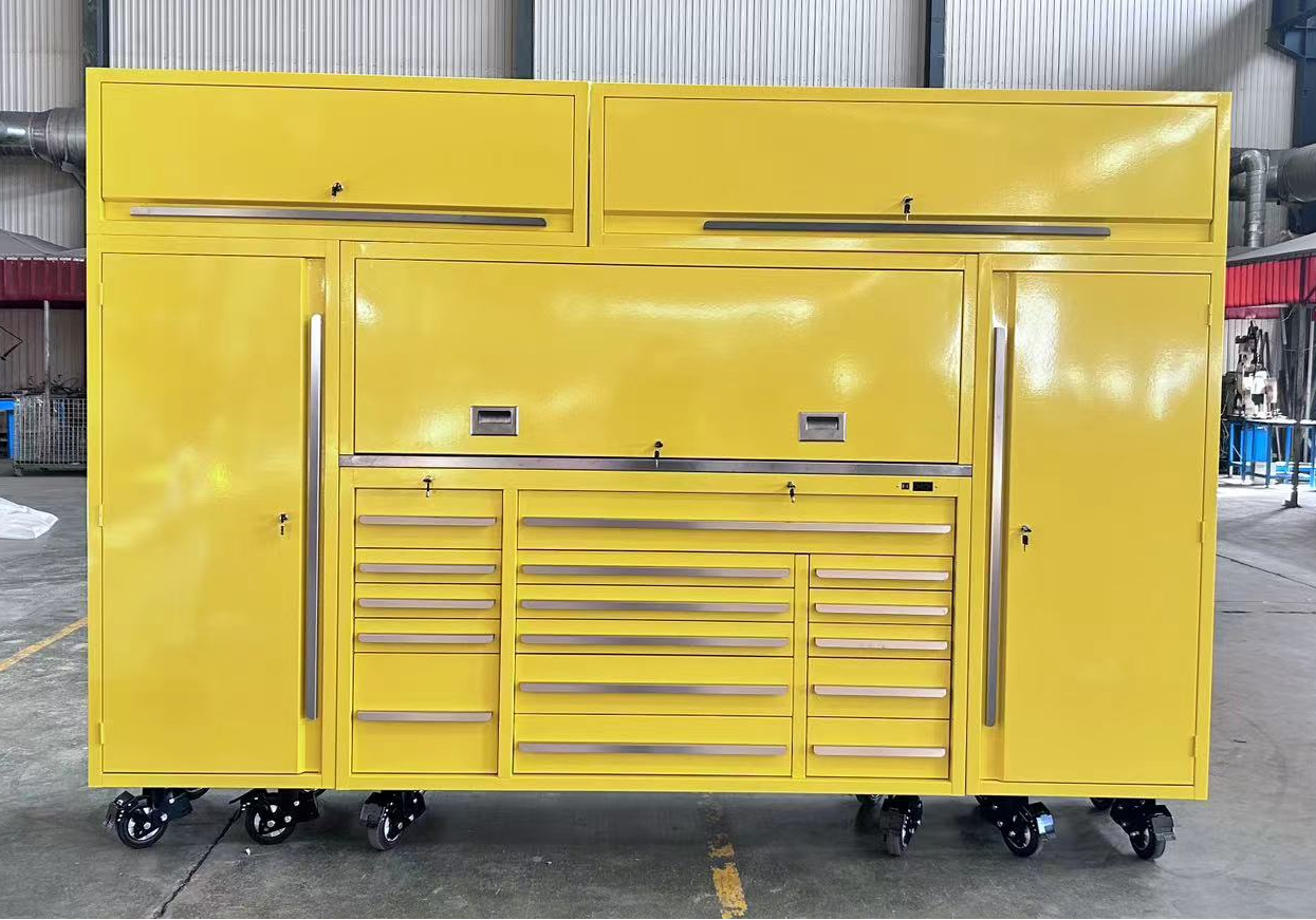 Customized yellow tool cabinet production completed