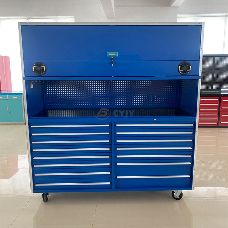 Blue Rolling Garage Cabinets