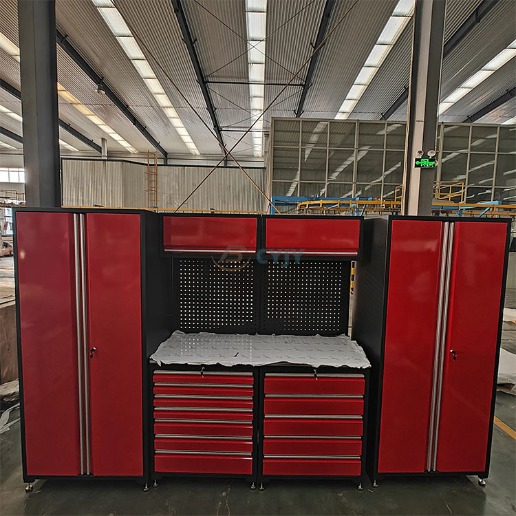 Dulap pentru scule industriale cu sertare multiple, multifuncții, roșu