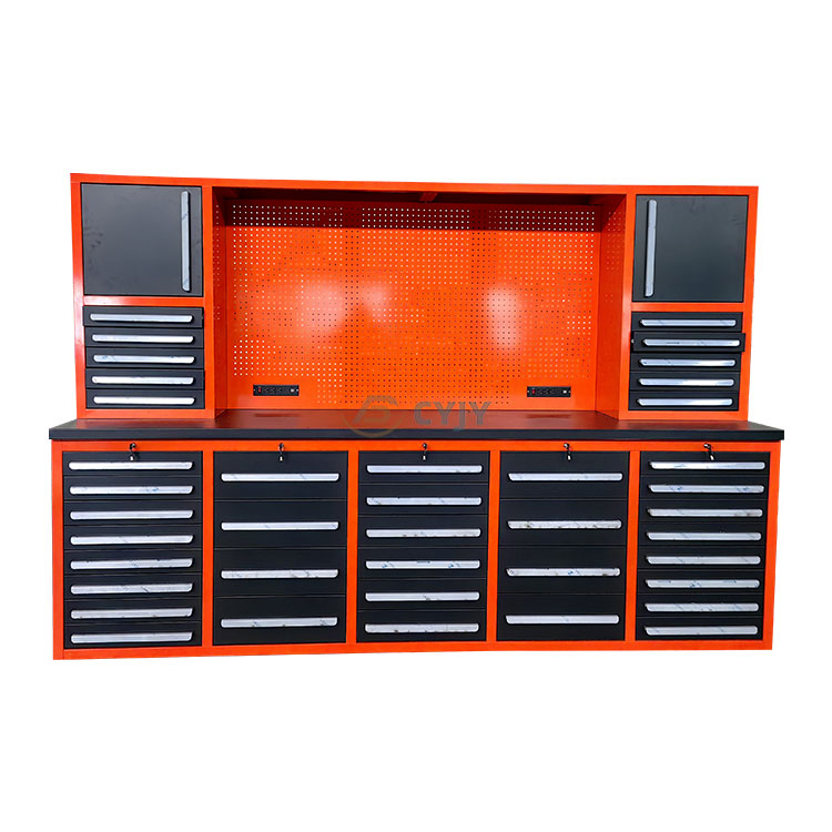 Orange multi-layer drawer tool workbench
