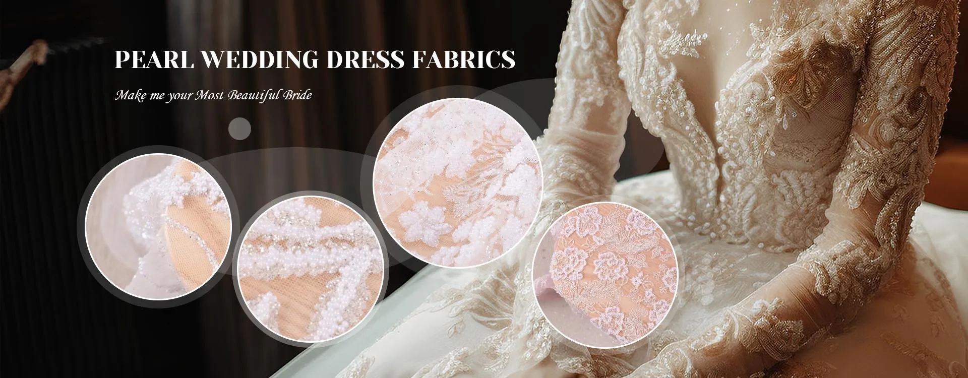 Výrobcovia tkanín na perlové svadobné šaty v Číne