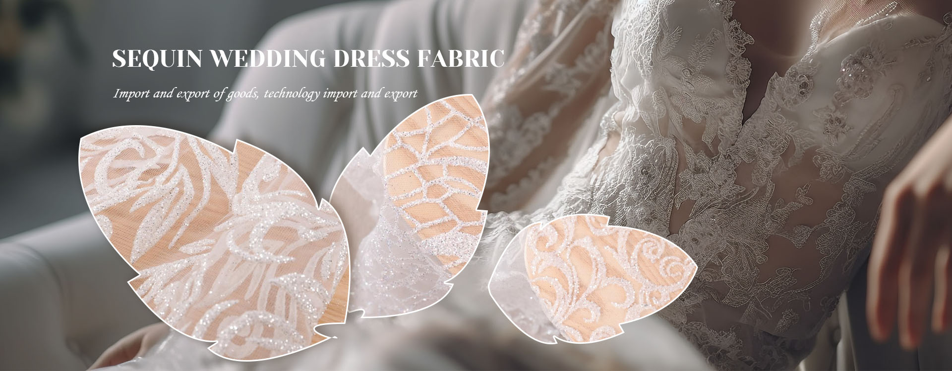China Sequin Wedding Dress Fabric Factory