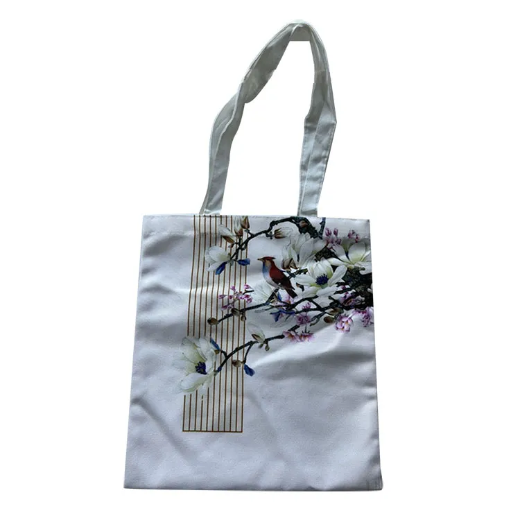 Printed Bird Canvas Shoulder Bag ၊