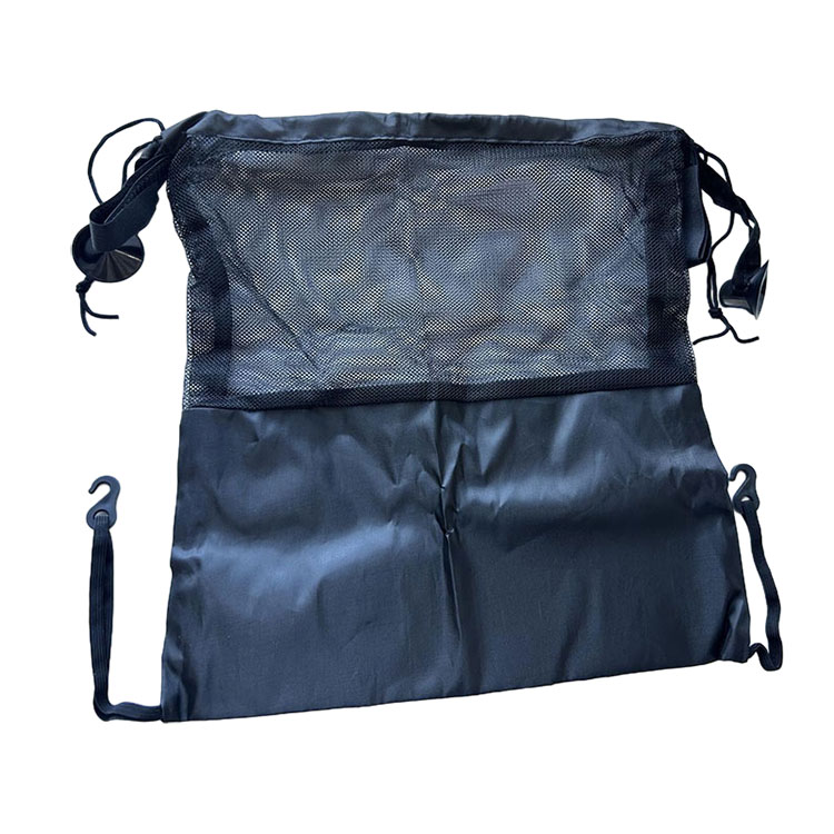 Síťová organizérská taška na kočárek s černou přísavkou