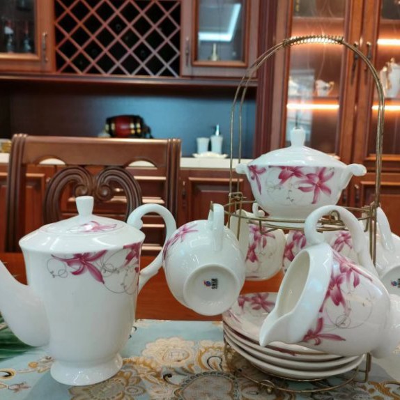 European style Purple Magnolia Afternoon Tea Coffee Tea Set