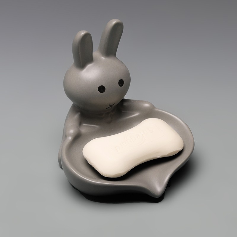 Fun Rabbit Ceramic Soap Dish For Hotel Bathroom