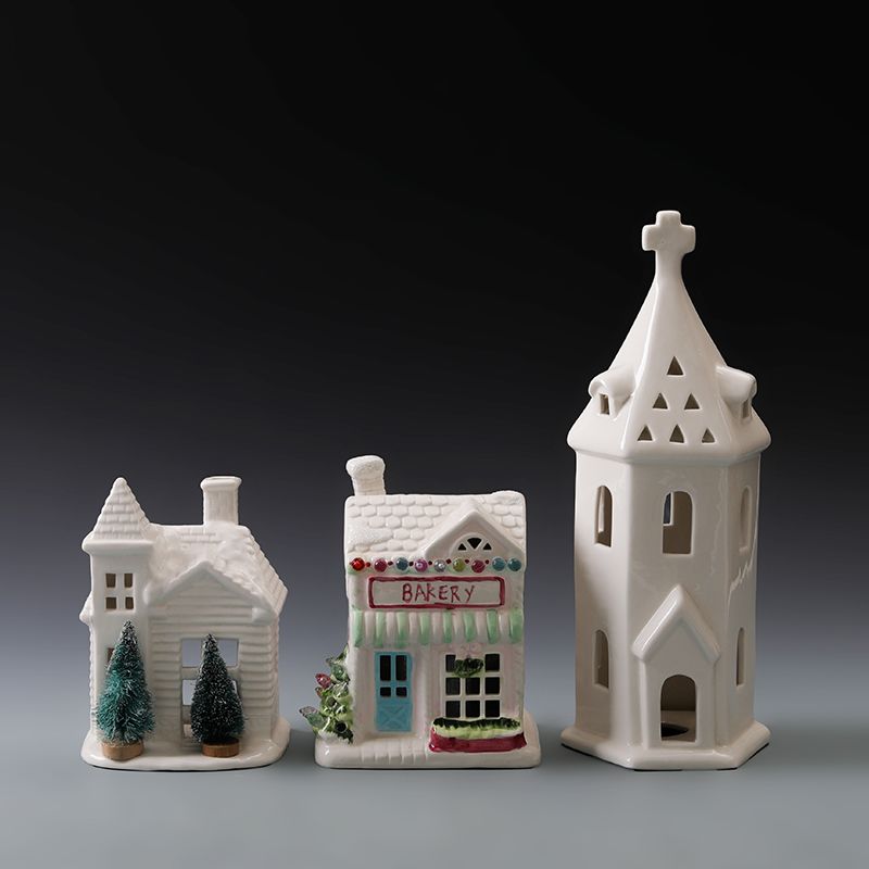 Luminous Ceramic House Holiday Decorative Ornament