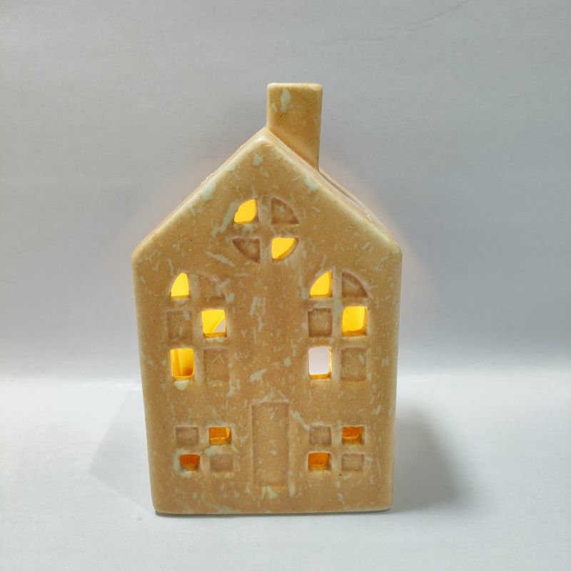 Glowing Vitreous Glaze House Holiday Decorative Ornament