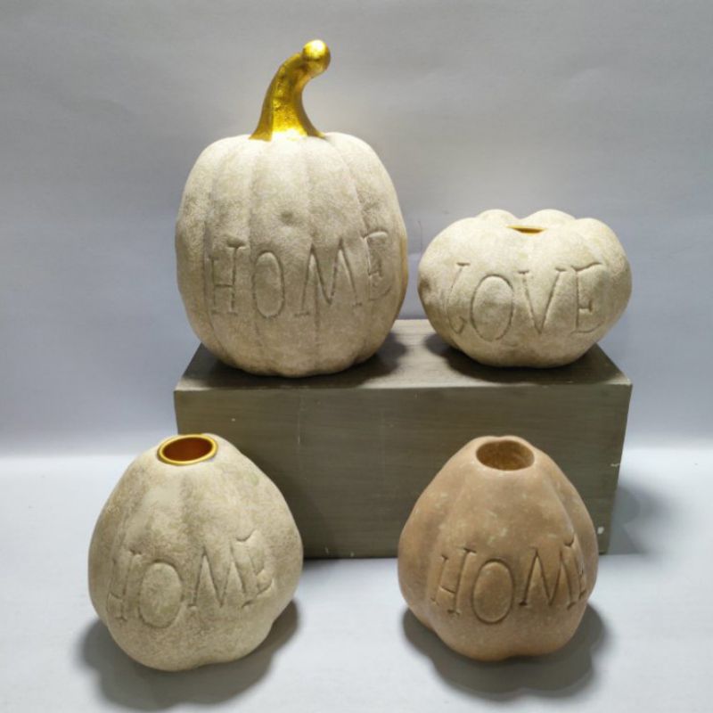 Halloween Ceramic Pumpkin Storage Box and Candle Holder