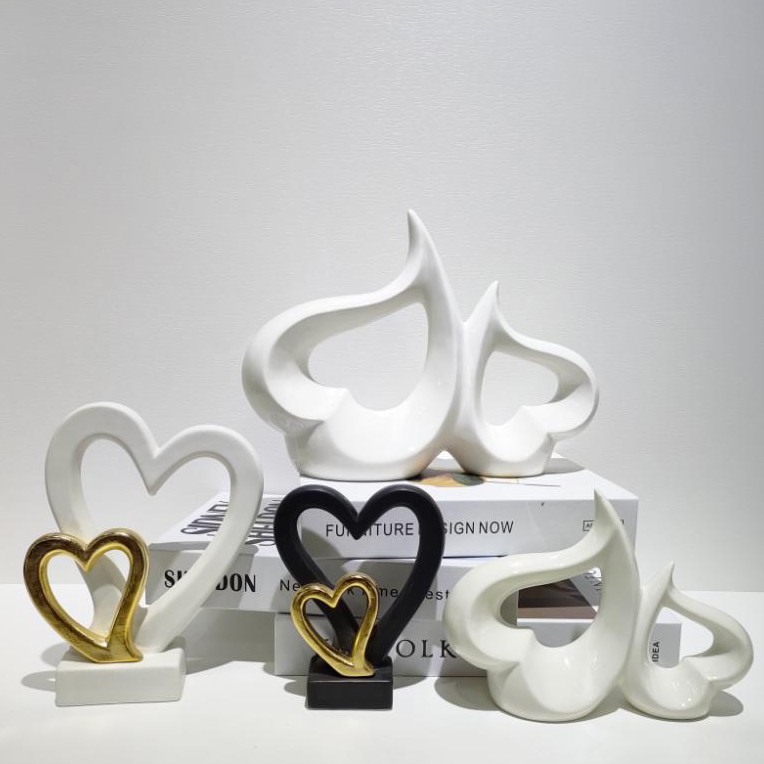 Loving Hearts Ceramic Decorative Art Craft Ornament