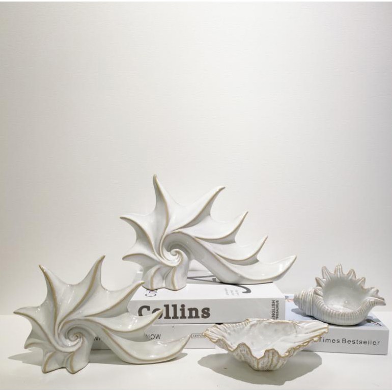 Seashell Flower Arrangement Ceramic Desktop Ornament
