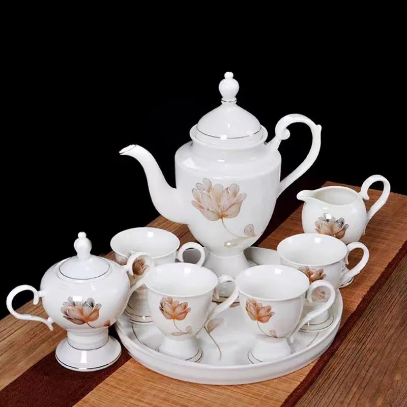 复古烫金印花欧式下午茶咖啡陶瓷茶具