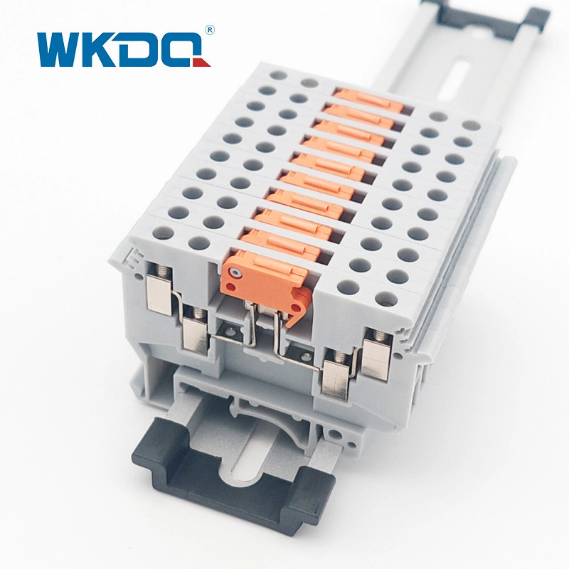 16A Din Rail Screw Type Knife Disconnect Terminal Block 4 Conducts 4 Mm² 690V