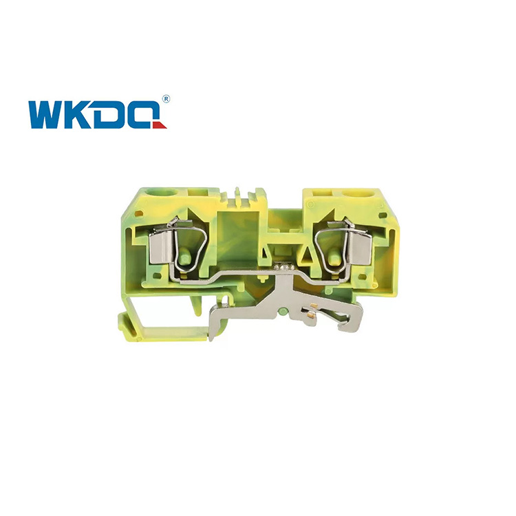 284-907 Protective Spring Clamp PA66 Terminal Block Tin Plated Brass Body Front Entry DIN Rail Kulay Berde
