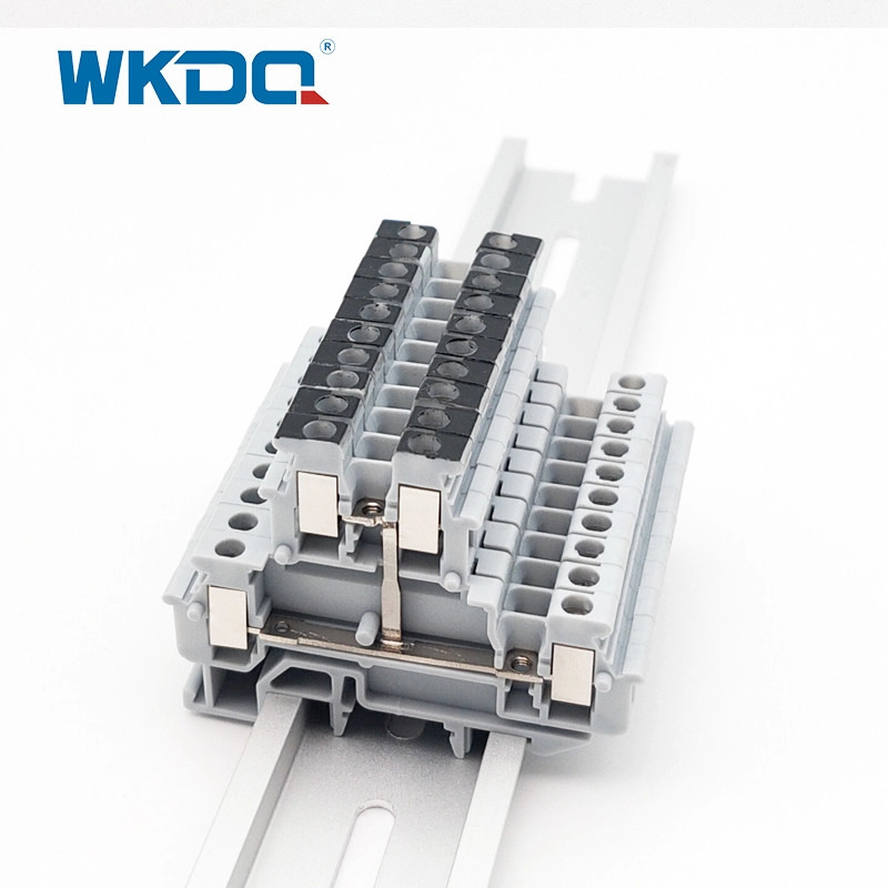35 mm schroeftype DIN-rail aansluitblok met 2 niveaus en equipotentiaalverbinding