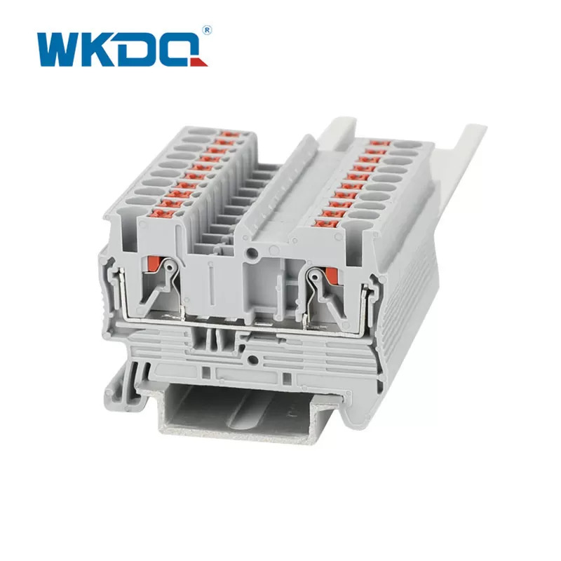 4mm2 Cable Din Rial Push In Terminal Block Anti Inflaming 24 AWG