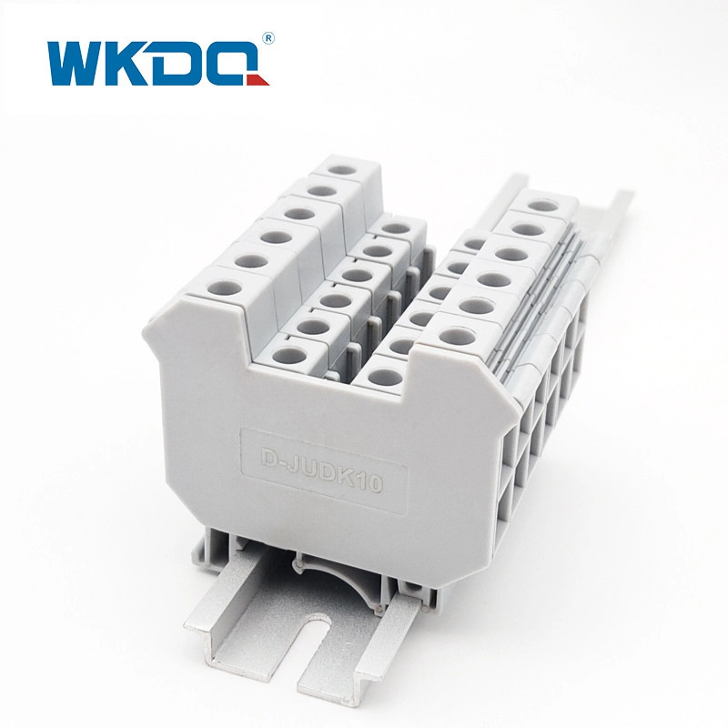 D-JUDK 10 eindkap_eindplaat grijs nylon voor schroefaansluitblok voor elektrische machinebesturing